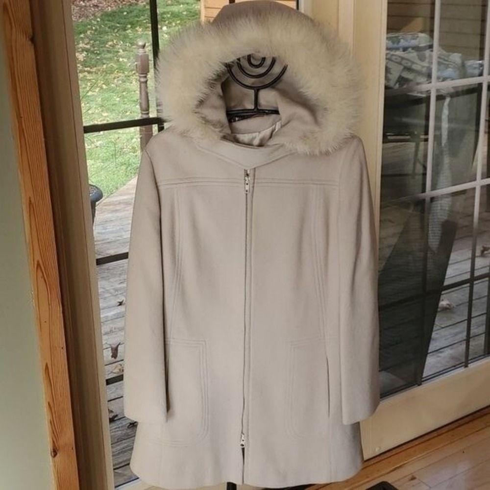 MACINTOSH New England Hooded Zippered Lined Heavy‎ Sz. M Winter Pea Coat - Picture 6 of 12